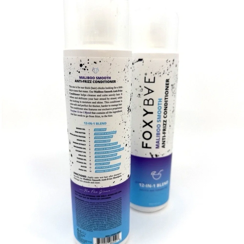 FoxyBae Maliboo Smooth Anti Frizz Conditioner 12‎ oz 2 Pack New